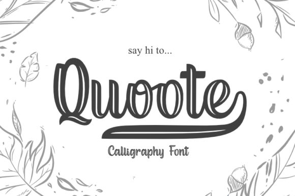 Quoote: A Script Handwritten Font for Editorial Design